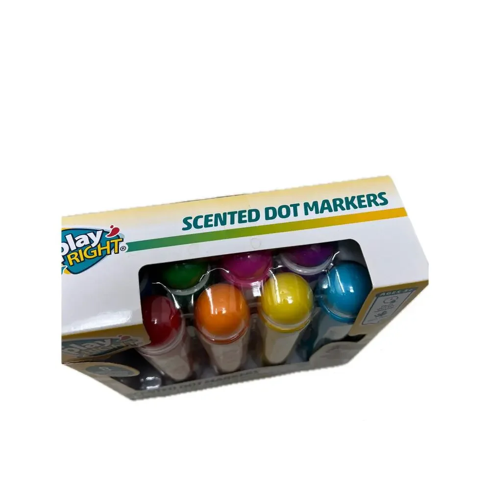 Play Right Scented Dot Markers 8 colors 1.2 Oz each